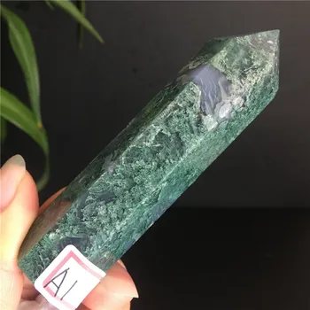 Естествен мъх кристални обелиск рейки лечебни чакра естествен камък е и минерал коледни подаръци