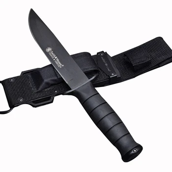 DuoClang NEW SEARCH RESCUE Survival Knife Песъкоструена Coating нож с фиксирано острие и тактически найлон корпус