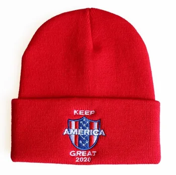 DropshippingTrump 2020 Keep America Great Us Знаме Campaign бродирана вязаный skull Cap Шапка Hat USA Мъже, Жени зимна шапка Cap