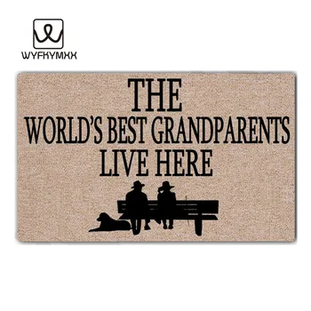 Забавен мат най-добрите в света баби и дядовци живеят тук тъкани открит мат дизайн добре дошли мат закрит и открит вход на тепиха