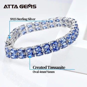 Tanzanite стерлинги сребърни гривни 58 парчета tanzanite Royal и луксозен стил за жени изискани бижута коледни подаръци