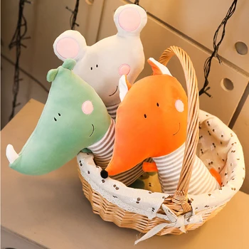 35-70 см карикатура мишка, Лисица носорог възглавница е мека възглавница детска памук сладък животни плюшени играчки детска стая украса на деца подарък