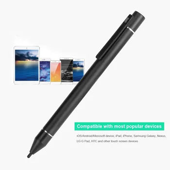 Капацитивен сензорен екран Stylus Fine Point Съвет рисуване писане на писалка Micro USB акумулаторна батерия за Android и IOS Tablet Phone
