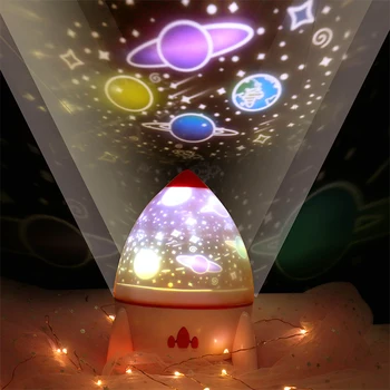 Led цветни ракети проектор лампа със звезда Вселената океана рожден ден пет пързалки лека нощ подарък за приятелите на децата D30