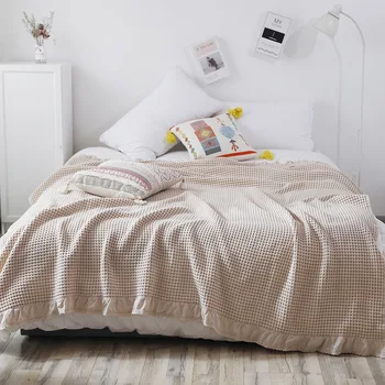 памук гофрети Муселин летни покривала одеяло 200 * 230 см дантела завивки за легла меко топло одеяло легло хвърли едно одеяло голям