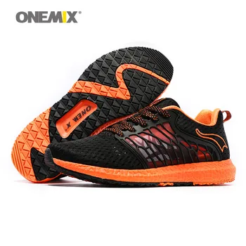 ONEMIX мъжки маратонки за бягане дишаща марлевая окото обувки леки готини маратонки за градинска обувки дантела ходене джогинг маратонки