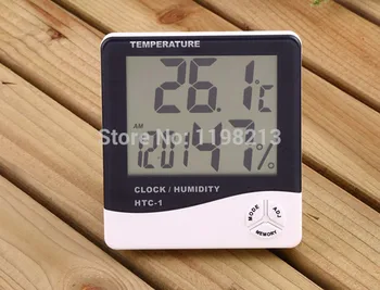 2 елемента цифров термометър, влагомер за вътрешен Електронен влага температура часовници метеорологичната станция тестер за влага Начало на HTC-1