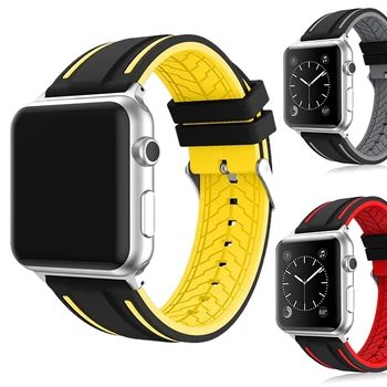 Спортен силиконов ремък за apple Watch strap 6 SE 5 4 3 2 40 мм 44 мм 42 мм, 38 мм и каишка smart watchband гривна за iWatch Series 6 5 4