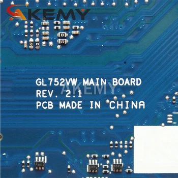 нов за дънната платка asus GL752 GL752VW mainboard REV.2.1 I5-6300HQ GT960 работи добре