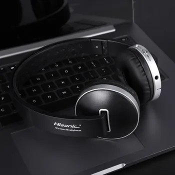 Hisonic безжични слушалки за игри на слушалки стерео сгъваем Спорт слушалки с микрофон слот Безжични слушалки Audifonos