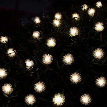 Led светлини ред 10 м, 100 LED пухкава топка Снежинка цветни Коледа на открито led ред светлина 220 v / 110 празник венец