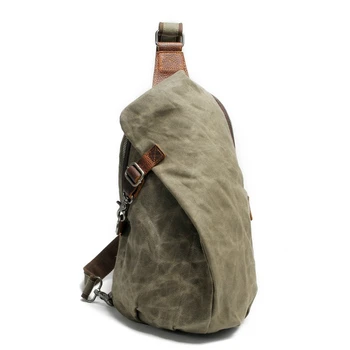 Нов водоустойчив батик гърдите чанта ретро мъжки платно рамото диагонално чанта ежедневна чанта кнедли чанта