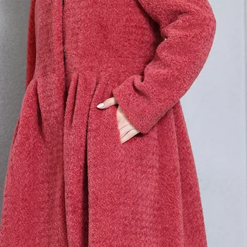 Нерадзурри дълго палто от естествена кожа на жената 2020 зима нагънат пухкави стриженные овце меховое палта, плюс размерът на пълна пола, връхни дрехи 5xl 6xl