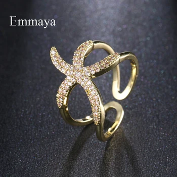 Emmaya нов пристигане сладък външен вид Морска звезда-форма регулируема изискан пръстен в рокля мода-up подарък за самоличност