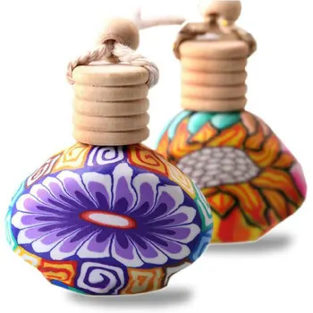 Мека керамика празна бутилка етерично масло, ароматерапия бутилка случаен цвят на 12 мл парфюм висулка тапата капачката ръчно изработени 25 бр./лот