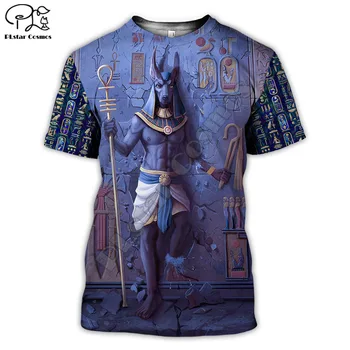 PLstar Cosmos Horus древен планини египетският бог на очите Египет Фараон Анубис лице 3d печатна тениска мъжете за жените градинска облекло потници