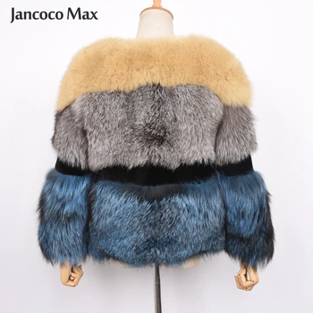 2019 нов стил на Дамско палто от естествена лисьего кожа Зимни дебела топла смес от цветове яке от естествена кожа-високо качество S7459