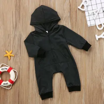 0-24 м Baby Boy дрехи на бебето топла с дълъг ръкав с цип гащеризон новородени деца гащеризон с качулка, момиче пуловер съоръжения