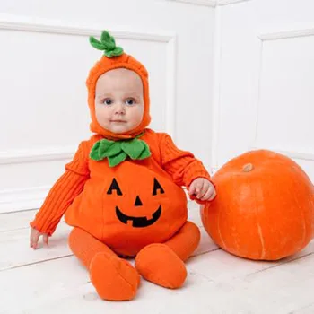 Baby Halloween Costume Тиква Cosplay Хелоуин Гащеризон За Момиче Облекло Оранжево Сладък Хелоуин Костюм За Момче Гащеризон