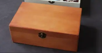Правоъгълна мида дървена кутия дървена кутия за съхранение на бижута кутия 25 * 15 * 9см