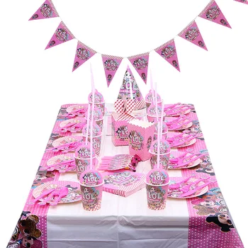 ХАХА surprise dolls Birthday Party Sets Party Decoration Доставки Holiday Купа Plate Лъжица Cake Stand Activity Event бебешки подаръци