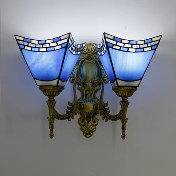 Artpad Цветни Пеперуди Стъклени Стенни Лампа Романтична Нагоре Надолу Двойна Глава С Халба Бира На Огледалото В Банята, Нощни Преминаване Осветление