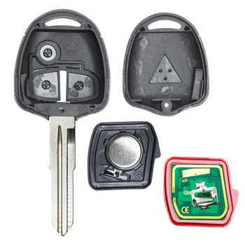 Keyecu Remote Key Fob 2 бутона 433 Mhz ID46 чип за Mitsubishi L200 Pajero, Shogun Montero Triton MIT8 (от ляво blade)