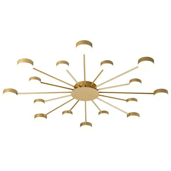 2020 New Nordic Living Room Светлини Gold плафониери LED Art полилей тавана лампа AC220V черно лампа Room Светлини