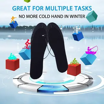 1 чифт USB с топъл обувки и стелки за краката на топло краката на топло чорап мат Мат Зимни спортове на открито централно отопление стелки зимата е топло