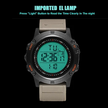 OHSEN Brand Digital LCD Mens Red Boys Watch reloj hombre 50М Dive Khaki силиконов каучук Спорт на открито ръчни часовници за Мъже подаръци