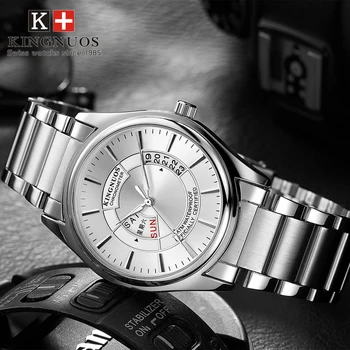 Мъжки бизнес часовници Top Luxury Brand от неръждаема стомана Rolexable Clock мъжки аналогов дисплей датата от седмицата водоустойчив Кварцов часовник