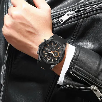 Наградата е нова мода мъжки часовници аналогов Кварцов ръчен часовник водоустойчив 30 м хронограф дата часовници Relogio Masculino