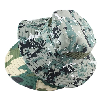 CAMOLAND Summer Bucket Hat For Children Boonie Camouflage Hats Boys Sun UV Protection Cap Outdoor Fishing Mesh Дишаща Шапка