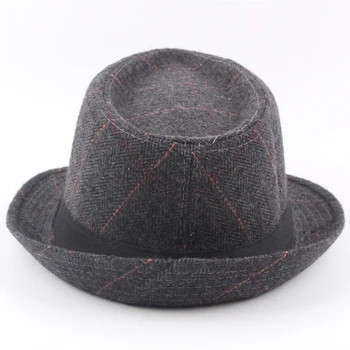 EAGLEBORN Brand New Fashion Pure men Big Brim Caps fedoras Floppy Jazz hat Vintage-популярните вълнени шапки