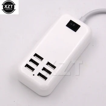 EU-US Plug 6 Port USB Hub Charger 30 W, 5, 5A AC Power Adapter зарядно разширяване на контакт с превключвател за телефон power bank