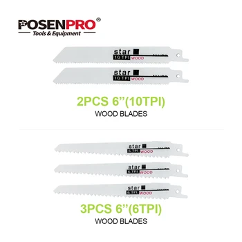 POESNPRO Electric Reciprocating Saw Blade Set/Multi Cutting Jig Saw Blades for Metal Wood Кътър 10 бр. инструменти аксесоари
