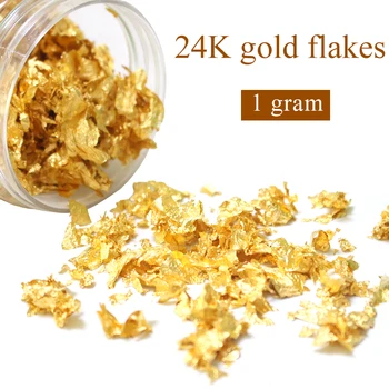 24-КАРАТОВО real gold flake, 1g per bottle истинска златна фолио shatter,лицето, годни за консумация,хранително украса, червило позлата, сапун,вино