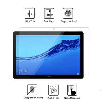 Премия от закалено стъкло протектор на екрана 9H Anti-Fingerprint HD Clear Ultra thin за Huawei MediaPad M5 lite 10.1-инчов таблет