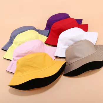 Унисекс НД шапки жени лято двустранен облекло кофа шапка свободно време за мъже е чист цвят открит Рибар шапка любовник козирка покриване на басейна C32